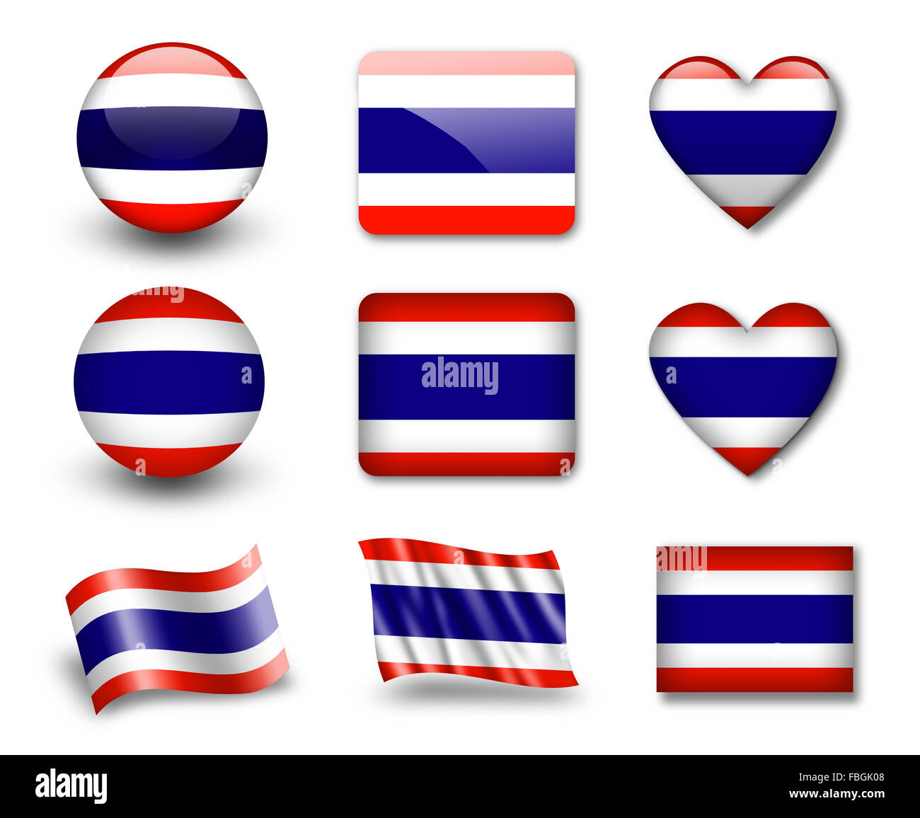 Le drapeau thaïlandais Banque D'Images