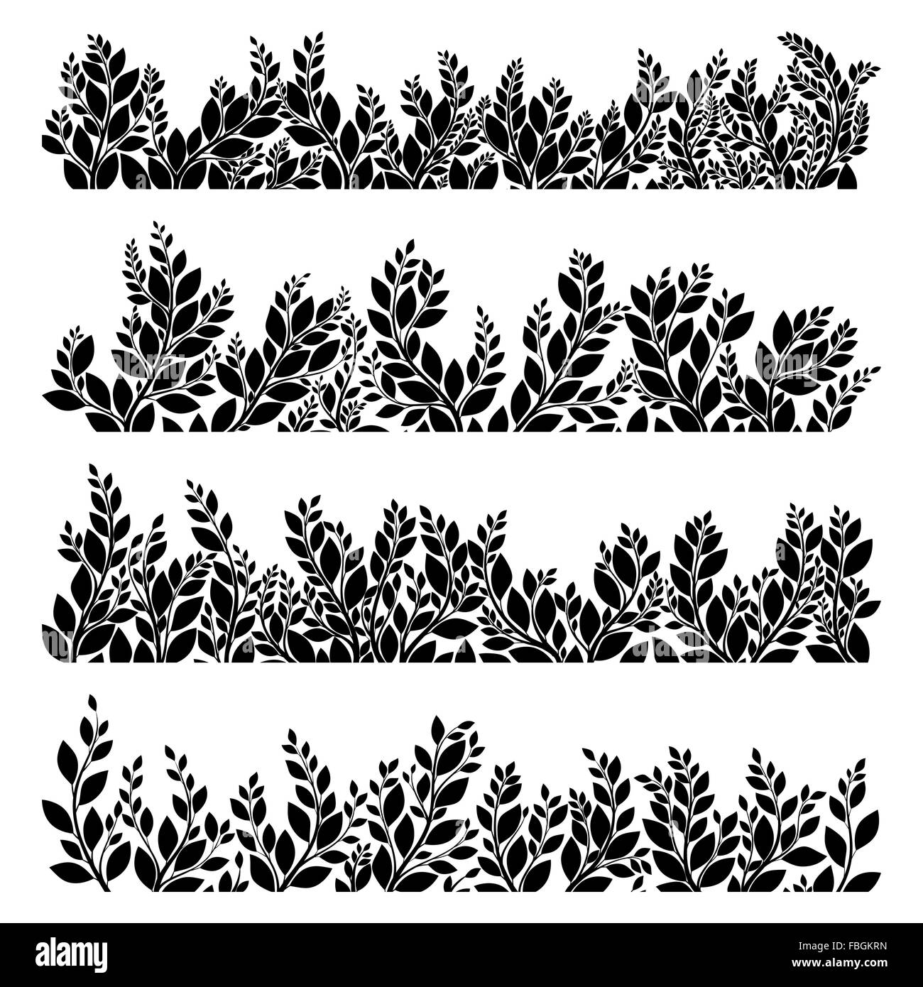 Silhouettes d'herbe horizontale. EPS 10 Illustration de Vecteur