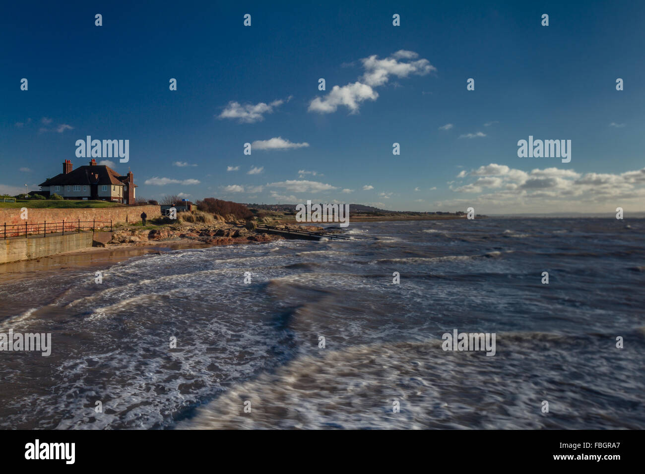 Hoylake Wirral, à marée haute, vers l'Ouest à Kirby Banque D'Images