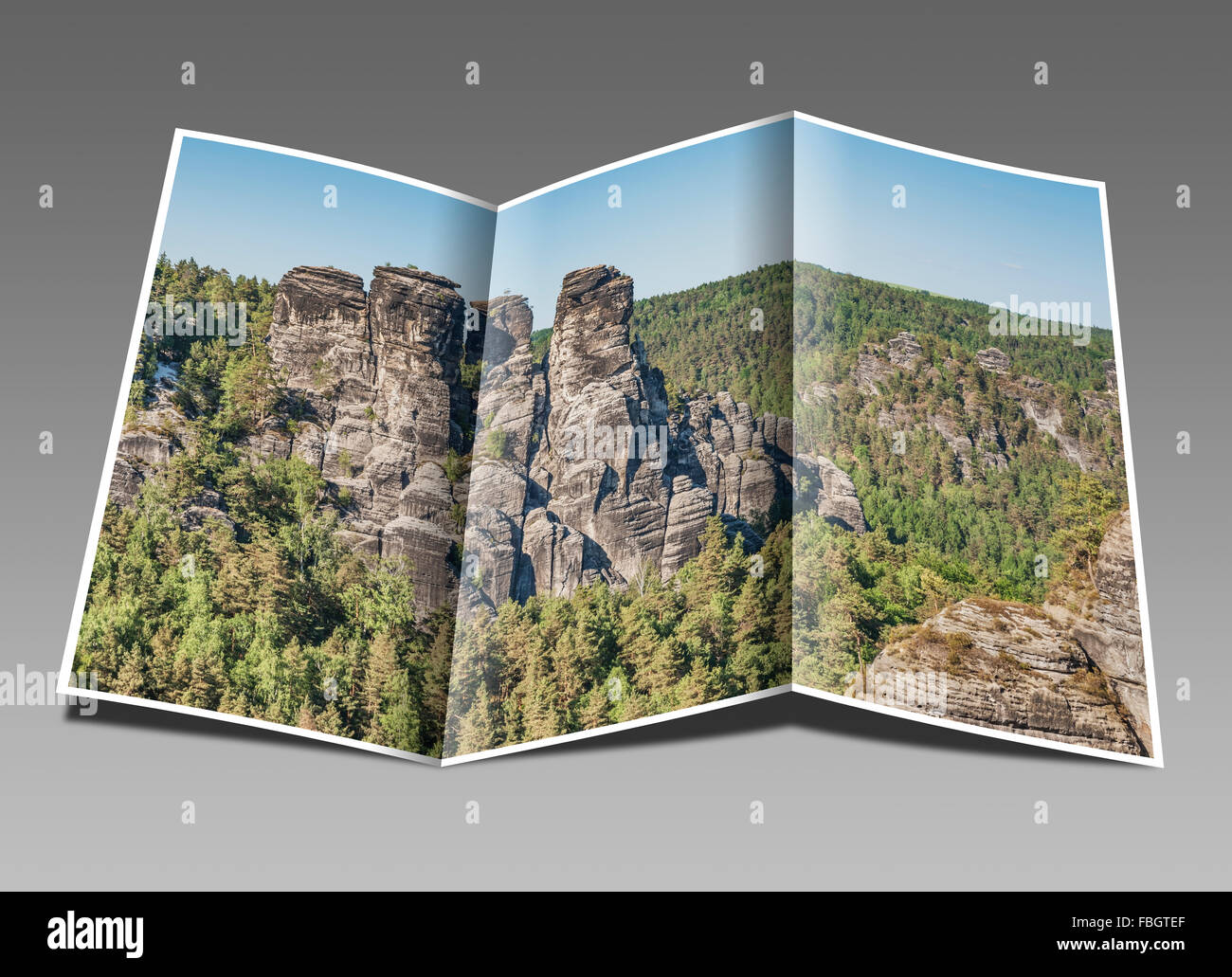 Vue de la soi-disant Goose Rocks (Gansfelsen), municipalité de Lohmen, la Suisse Saxonne, près de Dresde, Saxe, Allemagne, Europe Banque D'Images