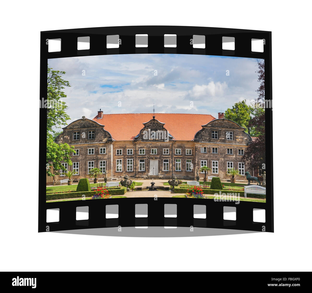 Petit château et parc dans le style baroque, Blankenburg, Harz, Saxe-Anhalt, Allemagne, Europe Banque D'Images