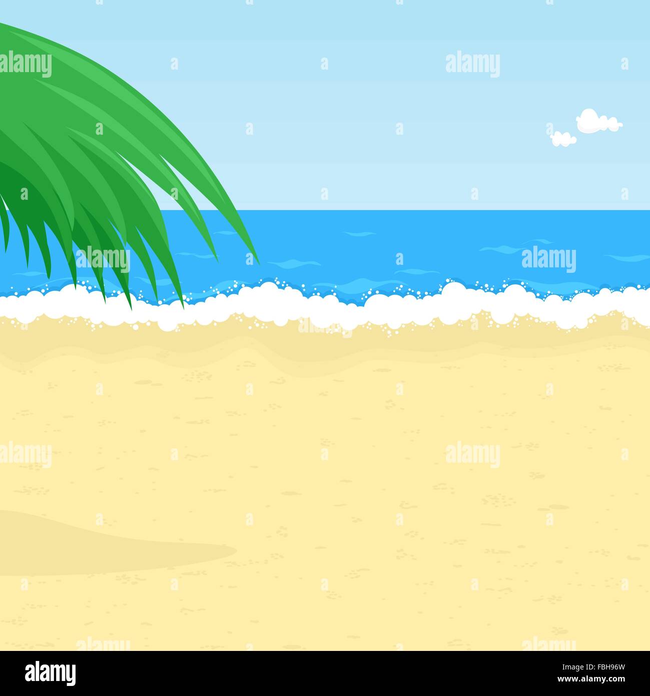 Illustration de mer avec palmier Illustration de Vecteur