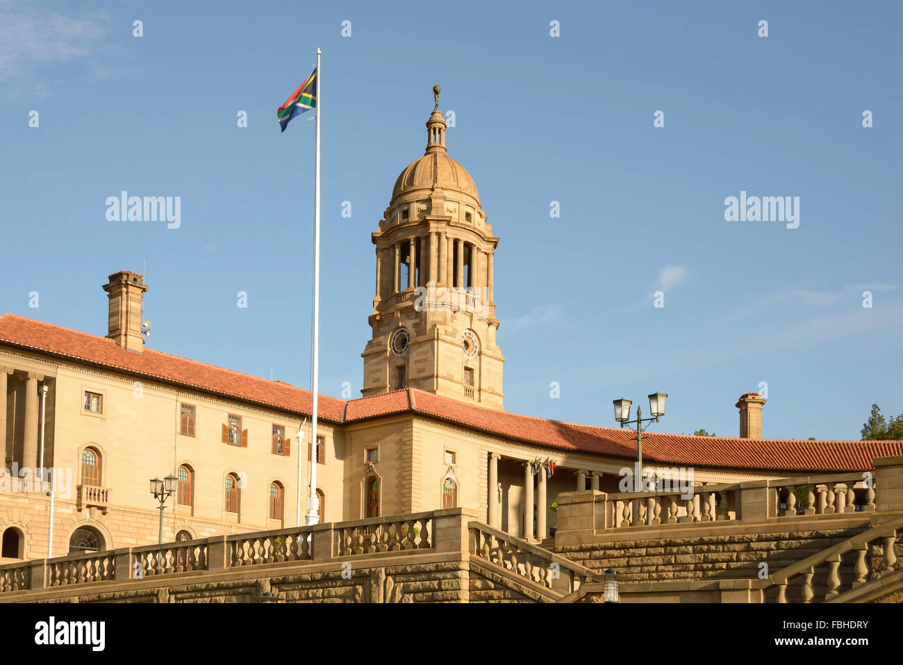Pas de jardins à l'Union Buildings sur Meintjieskop, Pretoria, Ville de la municipalité de Tshwane, Gauteng, Afrique du Sud Banque D'Images