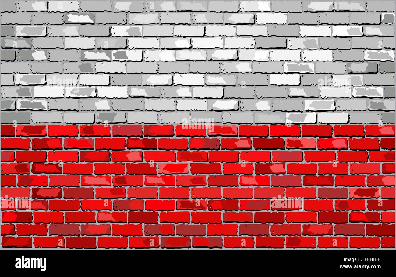 Grunge flag de la Pologne sur un mur de briques Illustration de Vecteur