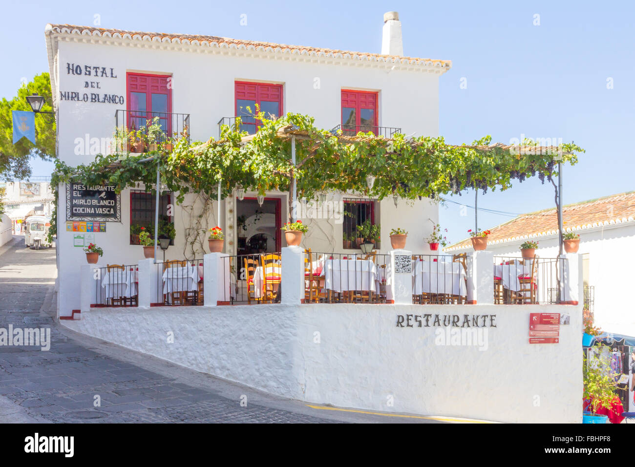 Hotel & Restaurant, Marbella, Andalousie, Espagne Banque D'Images