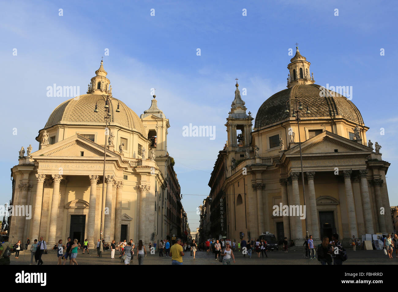 Les églises de Santa Maria, la Piazza del Popolo, Rome, Italie. Banque D'Images