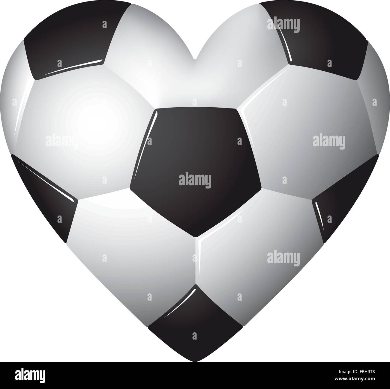 En forme de coeur - football - soccer ball illustration. Illustration de Vecteur