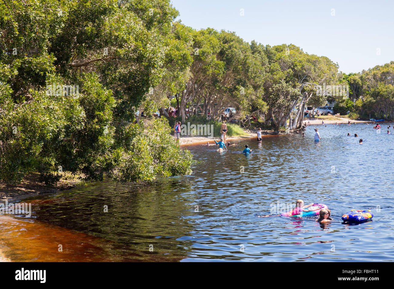 Lake Ainsworth à Lennox Head sur la côte nord de la Nouvelle-Galles du Sud, Australie Banque D'Images