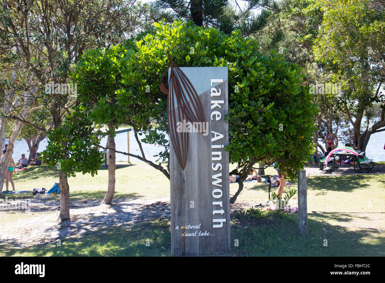 Lake Ainsworth à Lennox Head sur la côte nord de la Nouvelle-Galles du Sud, Australie Banque D'Images