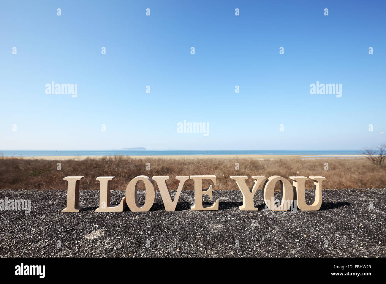 Je t'aime faites de lettres sur des blocs de bois Banque D'Images