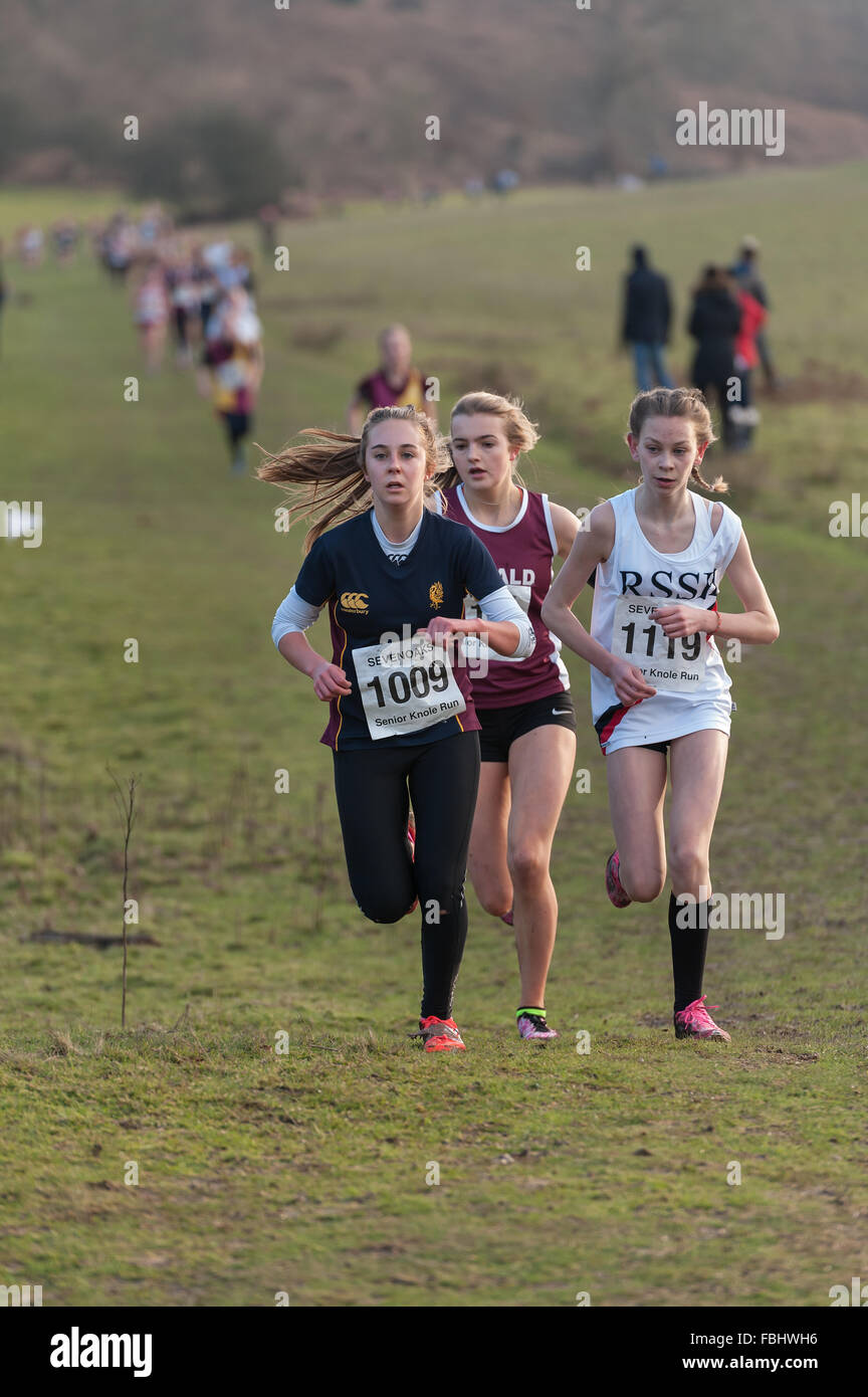 L'Assemblée Knole Run Sevenoaks School cross country mile run jeunes équipes en course d'endurance difficiles Banque D'Images L'Assemblée Knole Run Sevenoaks School cross country mile run jeunes équipes en course d'endurance difficiles Banque D'Images