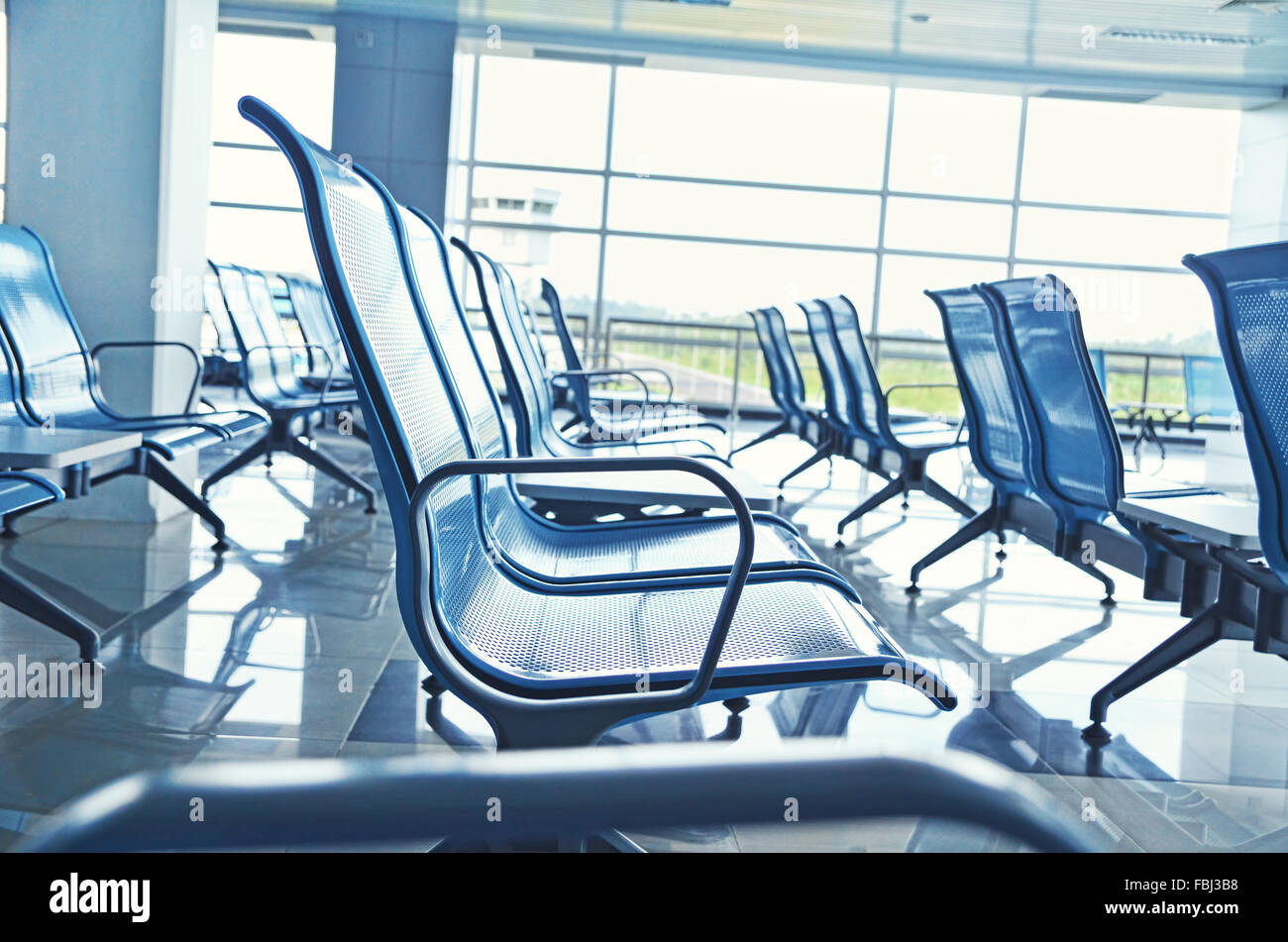 Salle d'attente de départ de l'aéroport de Kalimarau Banque D'Images