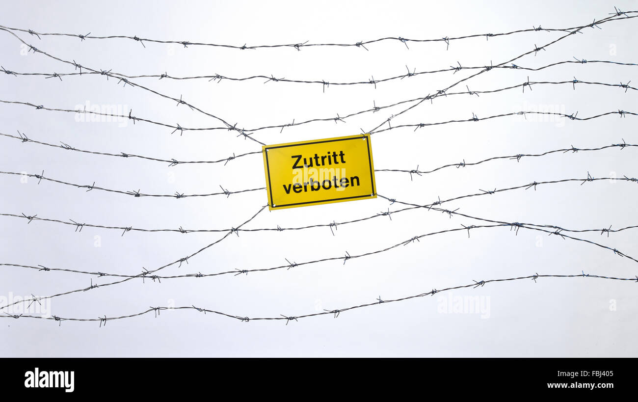 Les fils barbelés, fond neutre, pas d'entrée Banque D'Images