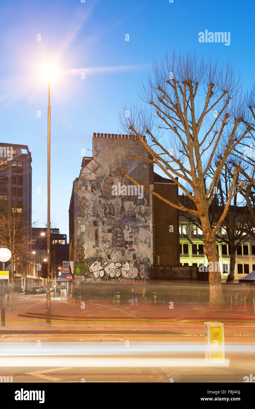 Murale Fitzrovia, Tottenham Court Road, Londres, UK Banque D'Images