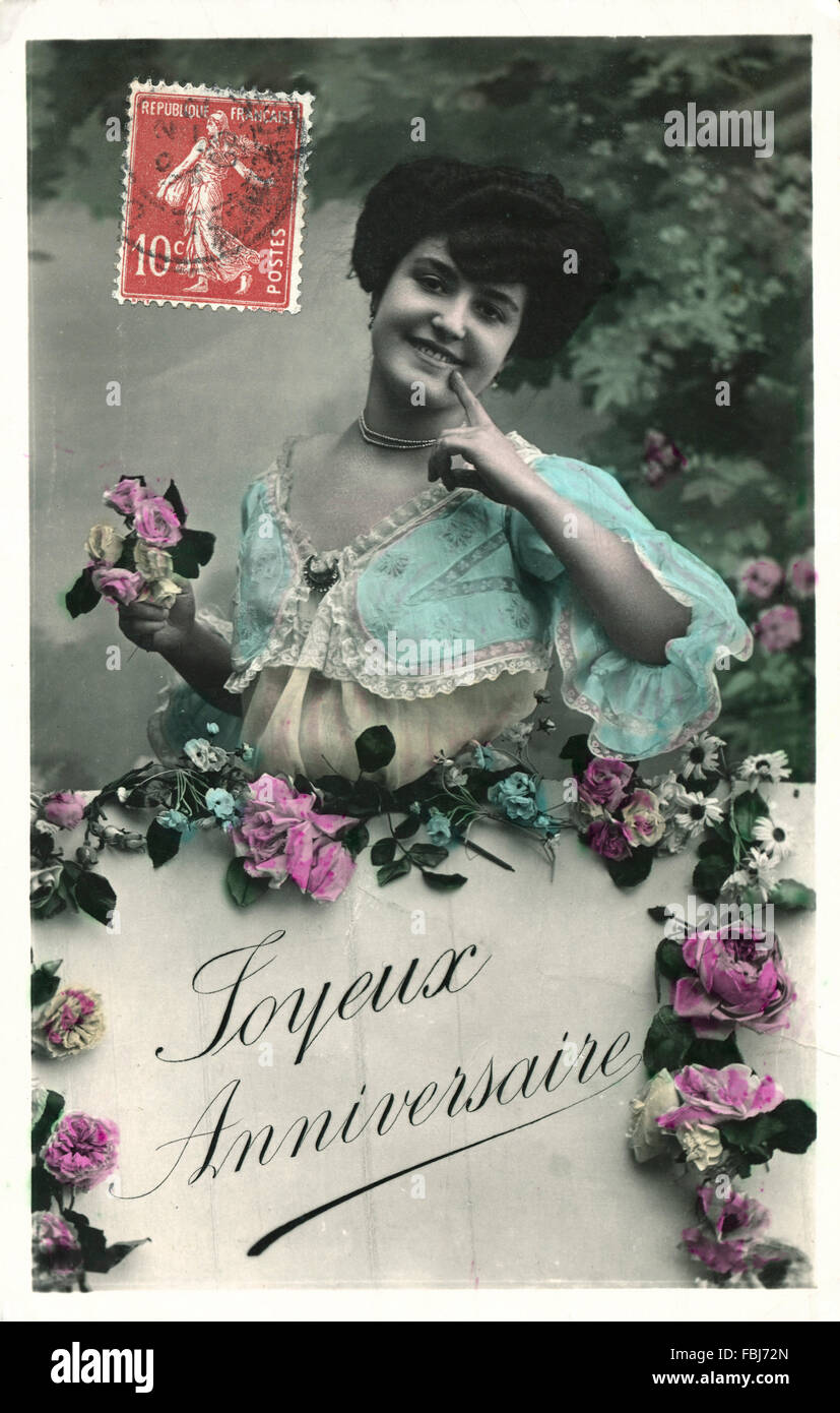 Carte Postale Historique Femme Roses Voeux D Anniversaire Photo Stock Alamy Carte Postale Historique Femme Roses Voeux D Anniversaire Photo Stock Alamy