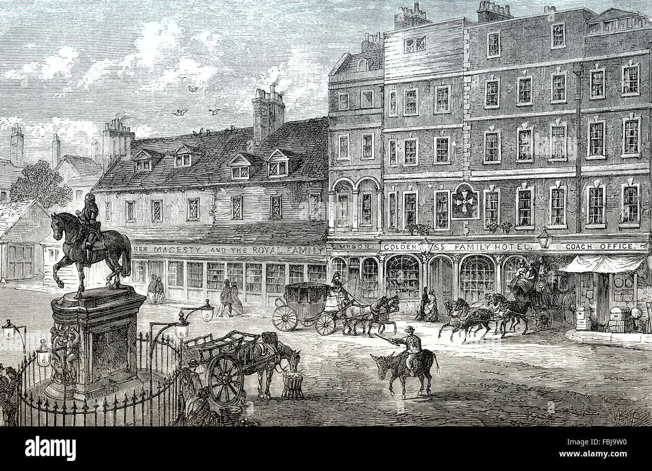 Hôtel Charing Cross, 1750, Londres, Angleterre Banque D'Images