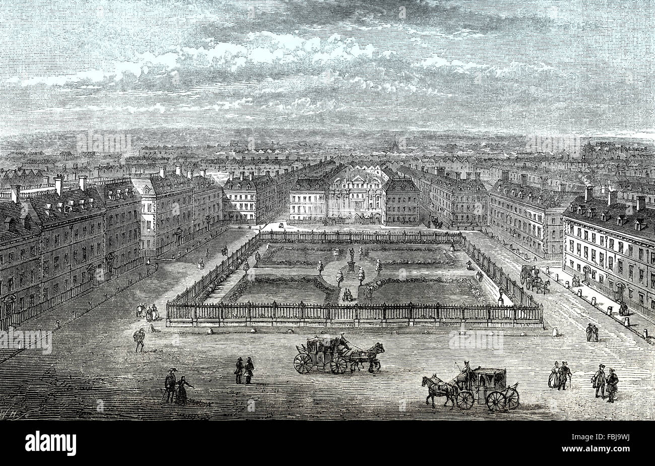 Soho Square, Soho, Londres, Angleterre, 1700 Banque D'Images