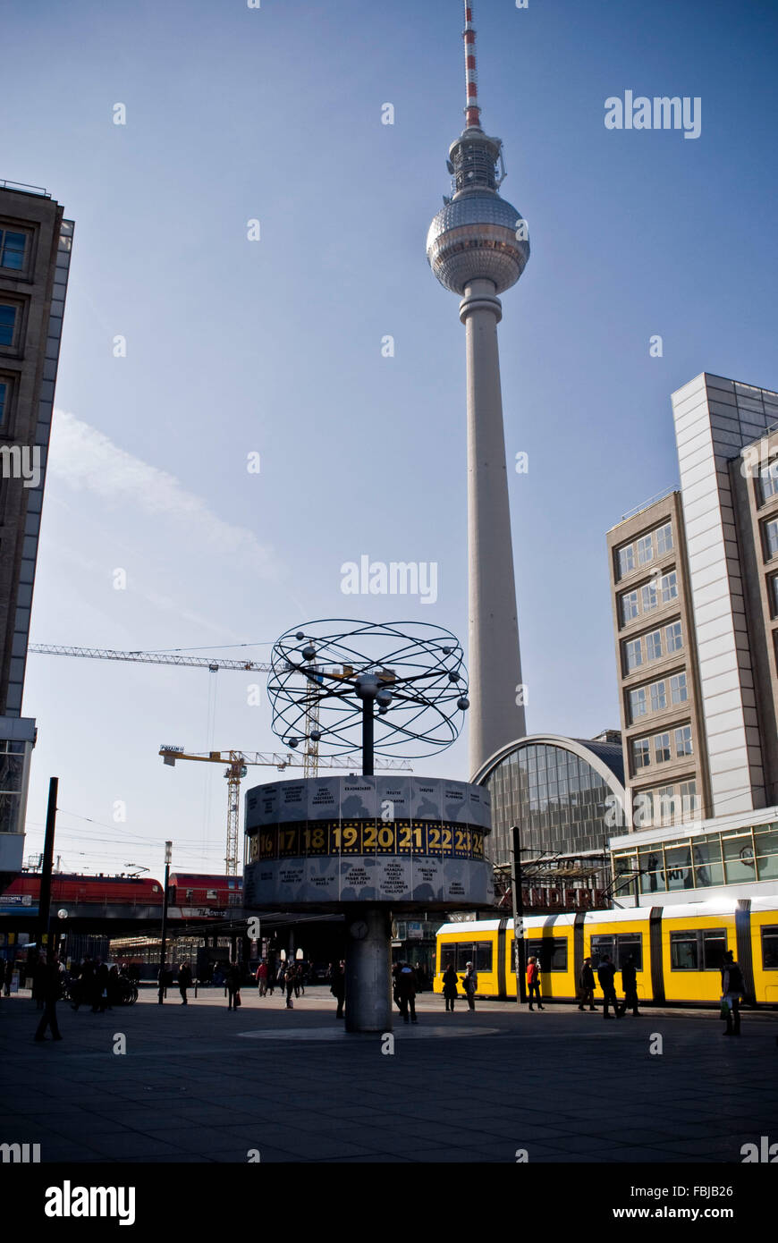 Urania world time clock, Alexanderplatz, Berlin Mitte Banque D'Images