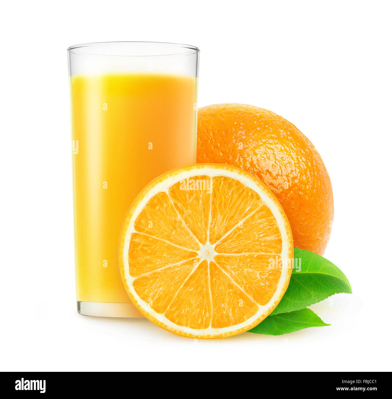 Orange juice isolated on white with clipping path Banque D'Images