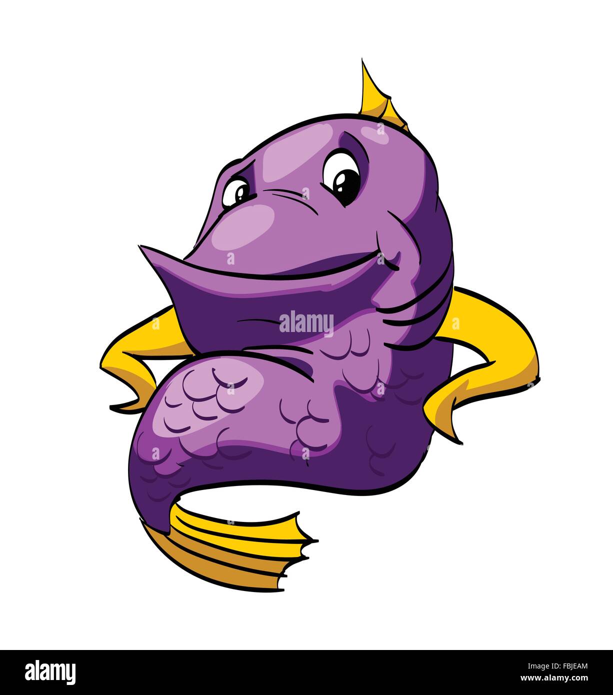 Cartoon vector illustration d'un poisson violet Image Vectorielle Stock ...