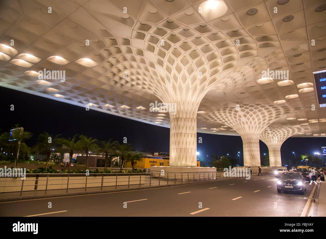 Détail de l'aéroport international de Chhatrapati Shivaji de Mumbai, Inde. Banque D'Images