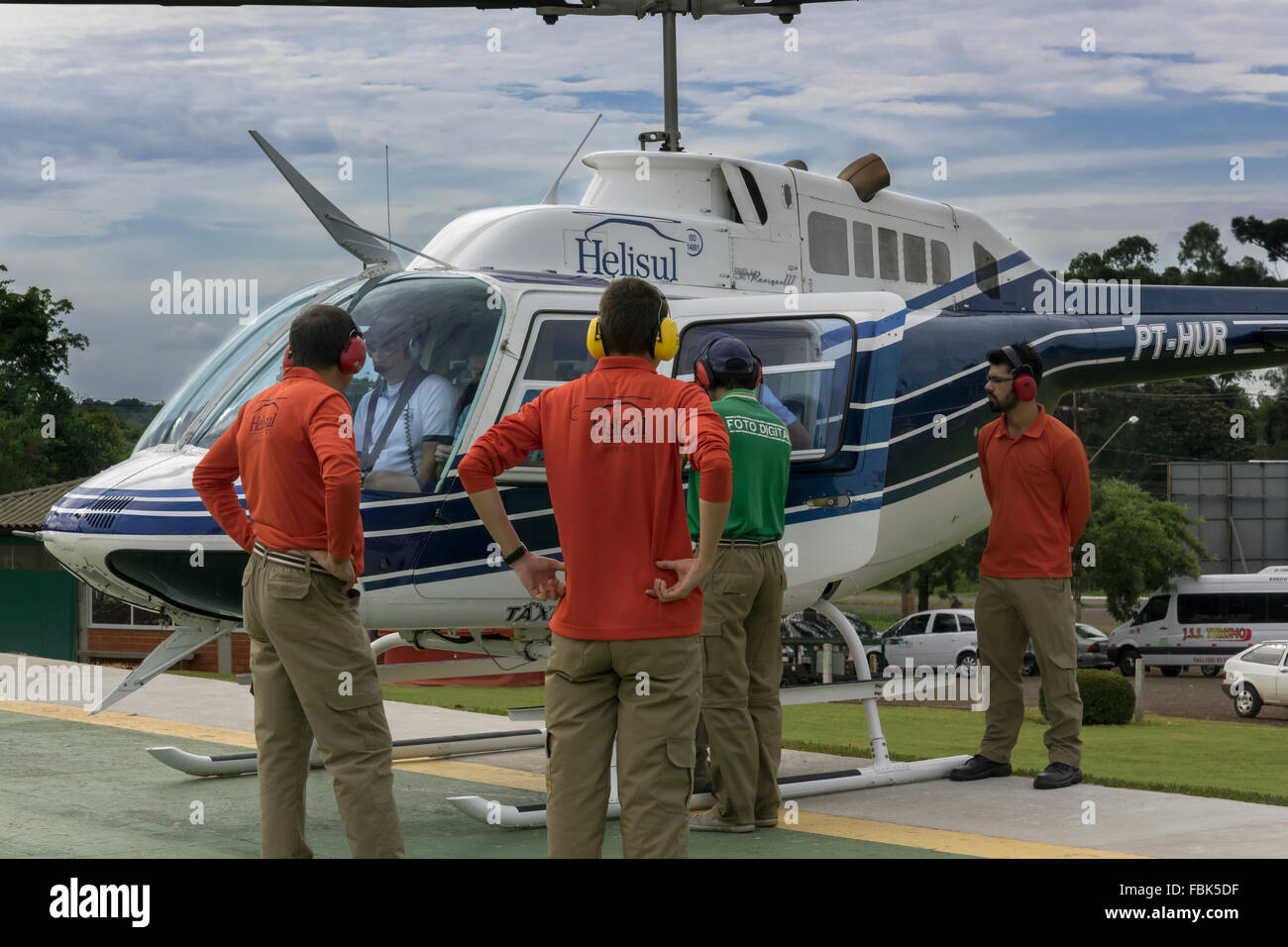 En hélicoptère de Helisul, Foz Do Iguacu, Brésil Banque D'Images