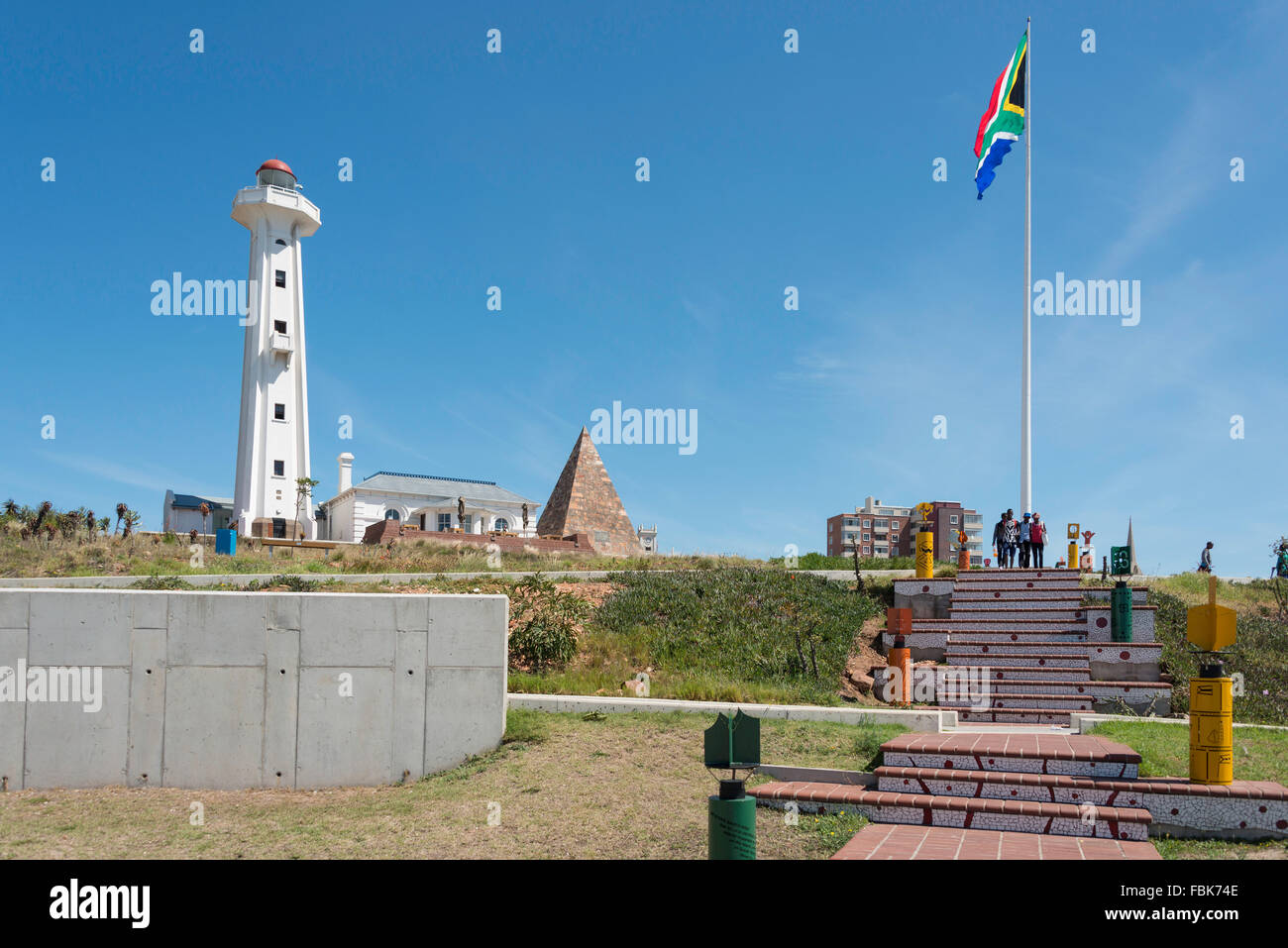 Des mesures pour la réserve Donkin et Phare, Port Elizabeth Nelson Mandela Bay, municipalité, province orientale du Cap, Afrique du Sud Banque D'Images