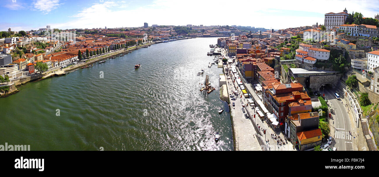 Vue panoramique de la ville de Porto et du Douro, Portugal Banque D'Images