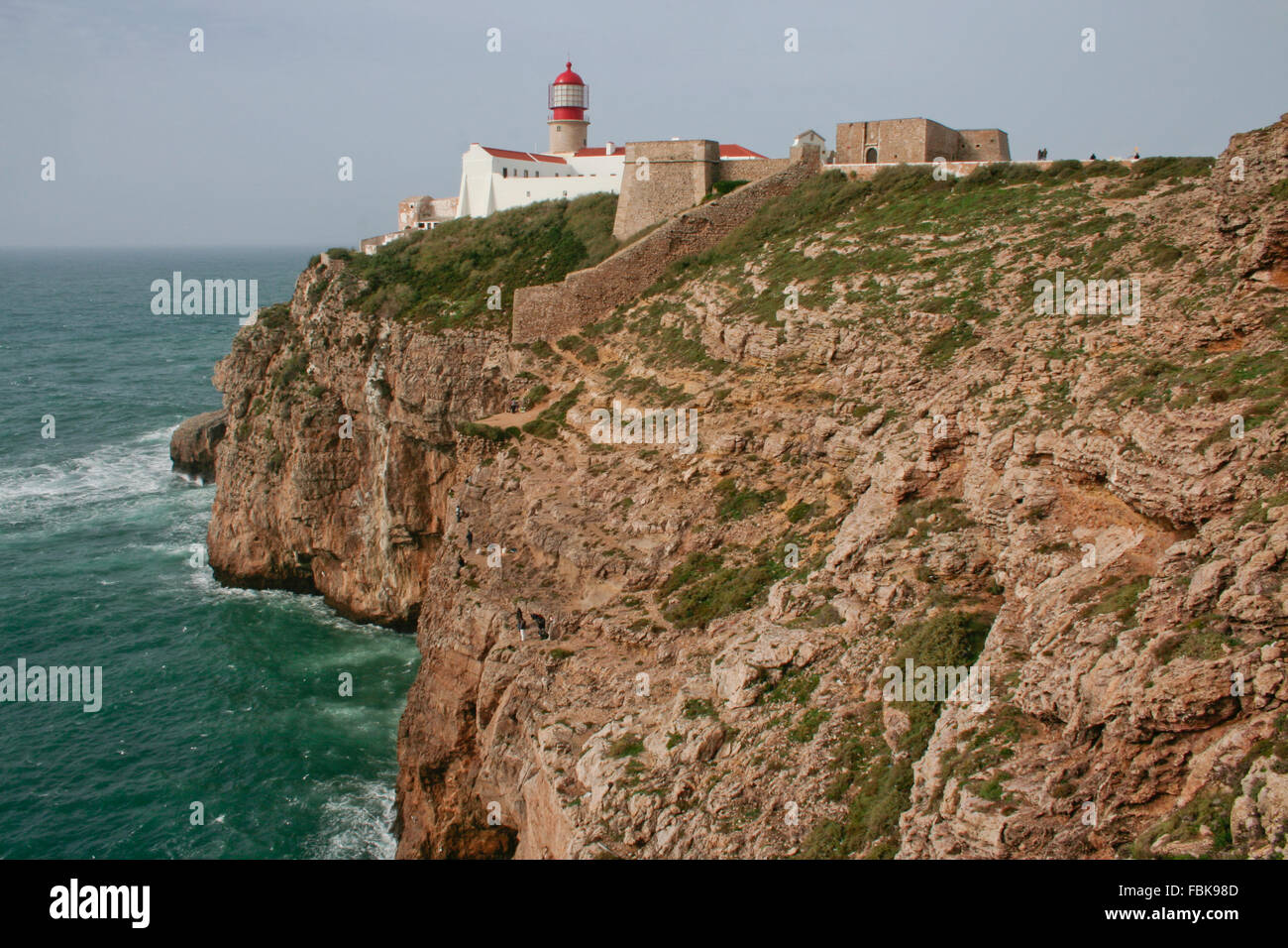 Cap Saint Vincent et phare, Sagres, Algarve, Portugal. Banque D'Images