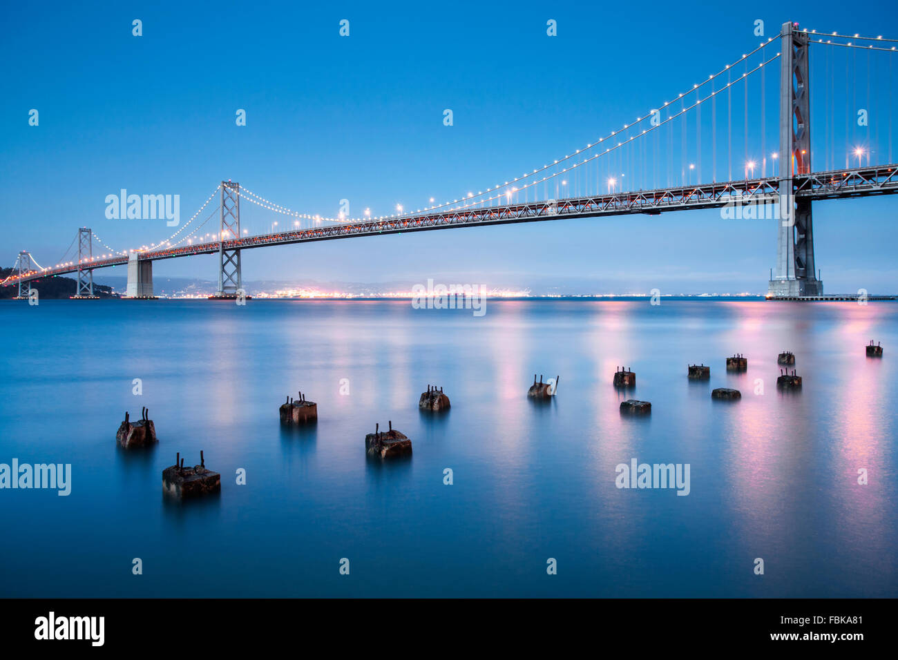 Soirée à la baie Bradge, San Francisco, California, USA Banque D'Images