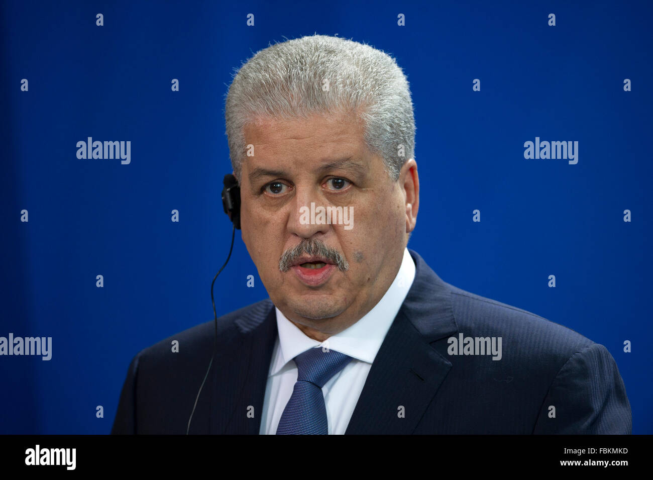 Le Premier ministre algérien Abdelmalek Sellal, photographié à Berlin, 12 janvier 2016. Photo : Soeren Stache/dpa Banque D'Images