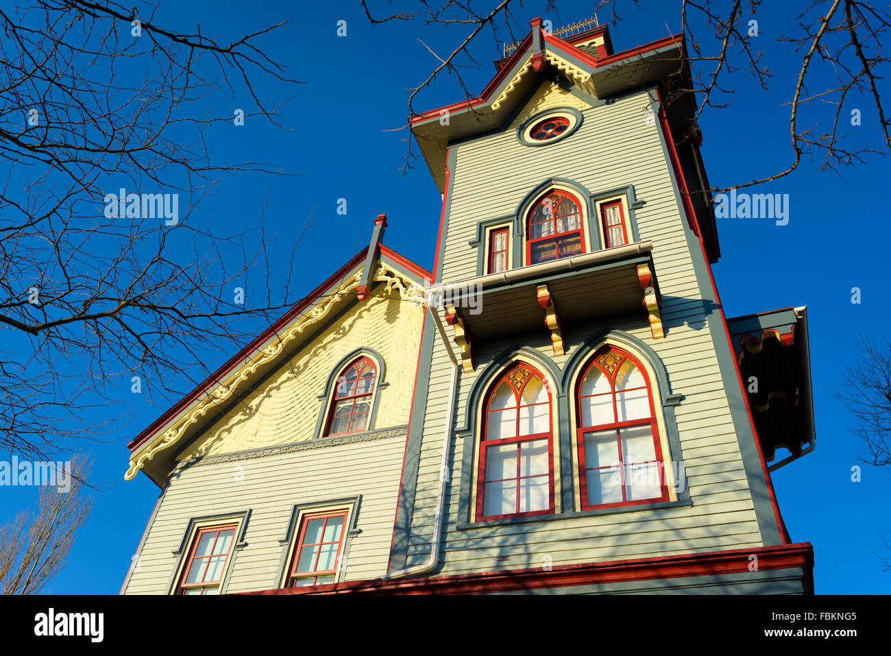 L'Abbaye, belle architecture victorienne à Cape May dans le New Jersey. Banque D'Images