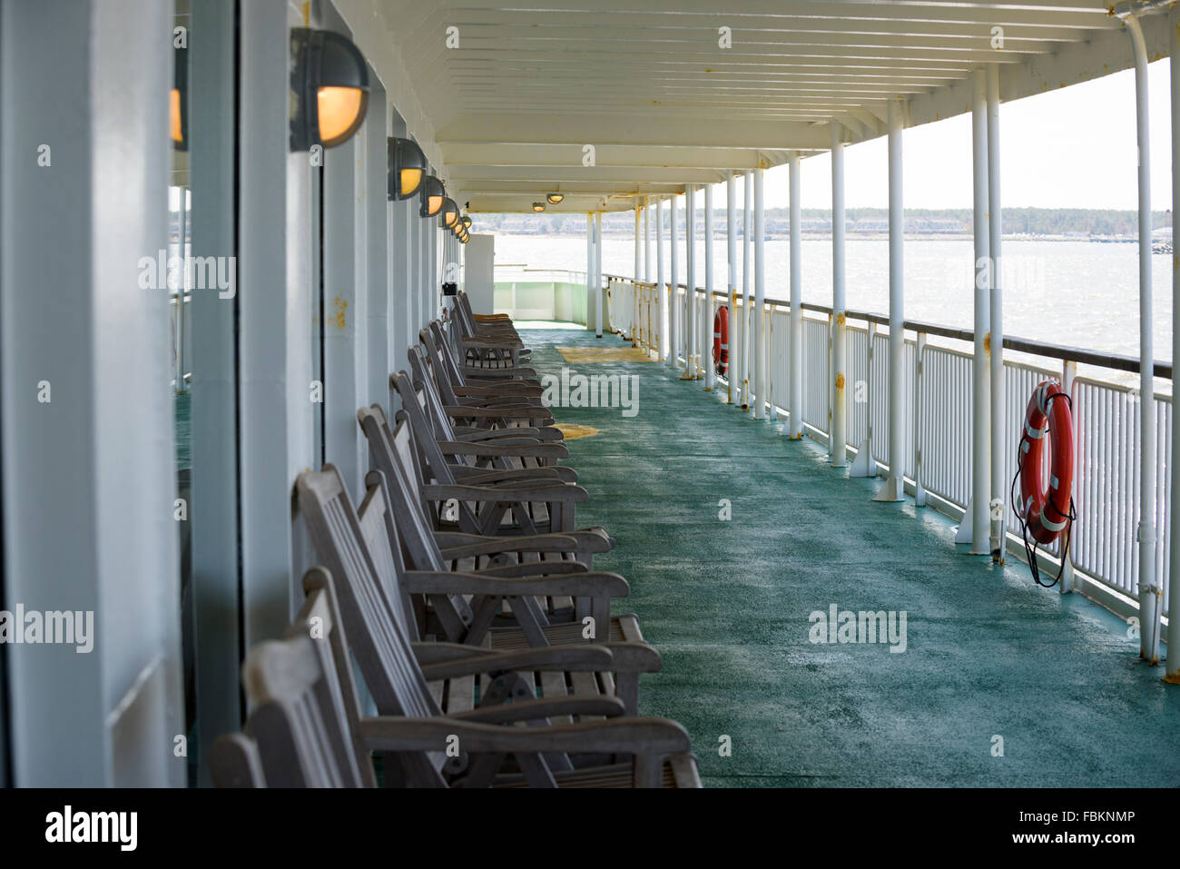 Navire vide sur Cape May-Lewes Ferry. Banque D'Images