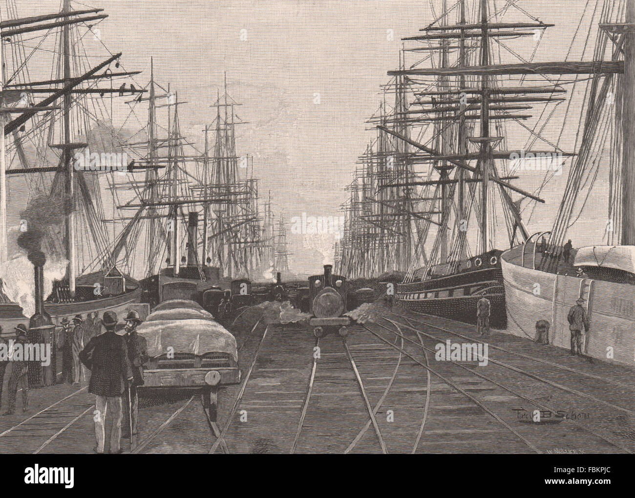 PORT MELBOURNE. Victoria, Australie, antique print 1888 Banque D'Images