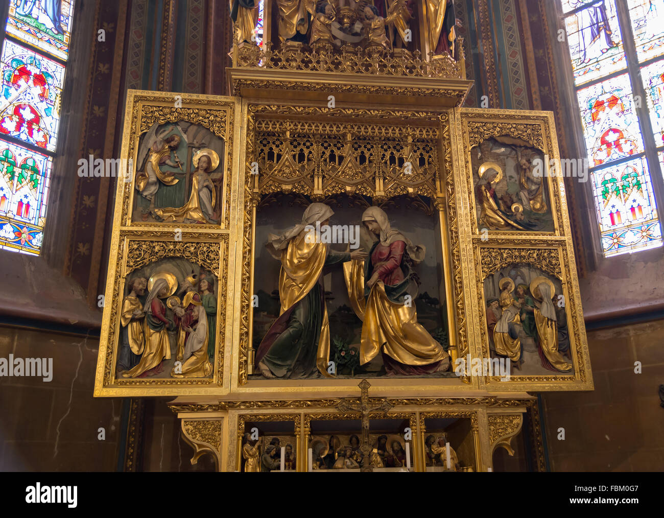 PRAGUE, 5 août : Autel de la Cathédrale des Saints Vitus, une cathédrale catholique romaine gothique fondé en 1344, le 5 août 2015 je Banque D'Images