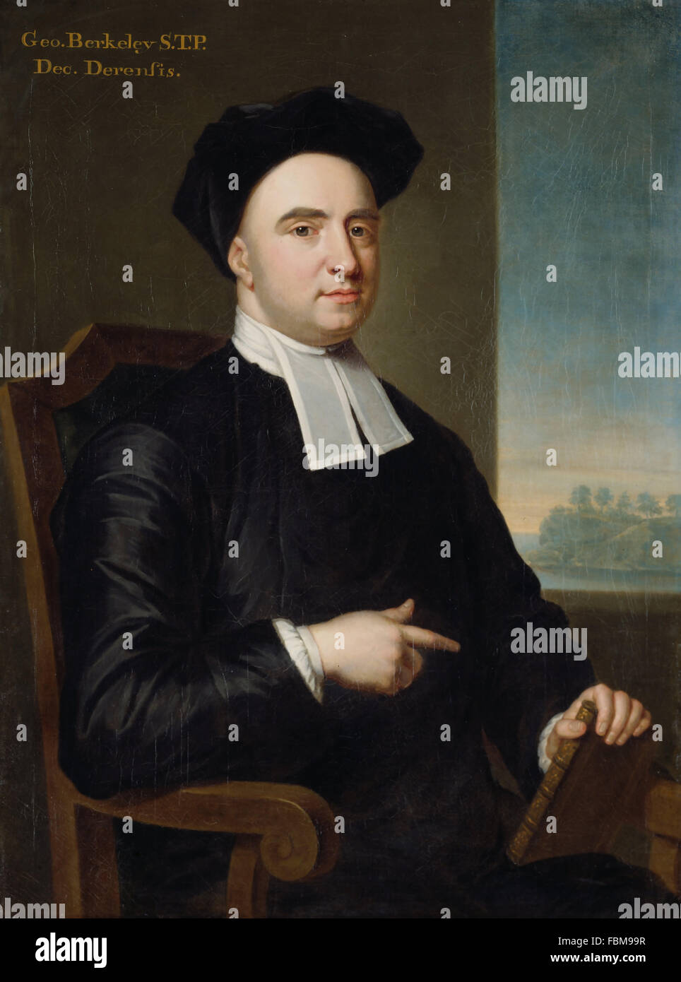 GEORGE Berkeley (1685-1753) Évêque Berkeley, aka le philosophe anglo-irlandais, peint par l'artiste John Accédez Smybert en 1727 Banque D'Images