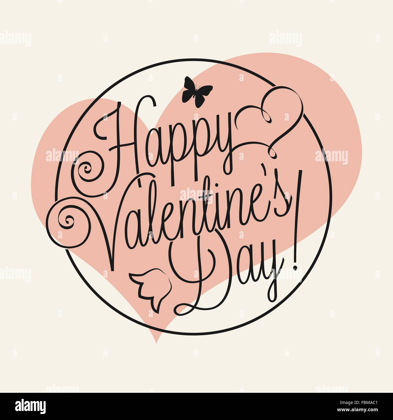 Happy Valentine's Day part lettrage pour votre conception Illustration de Vecteur