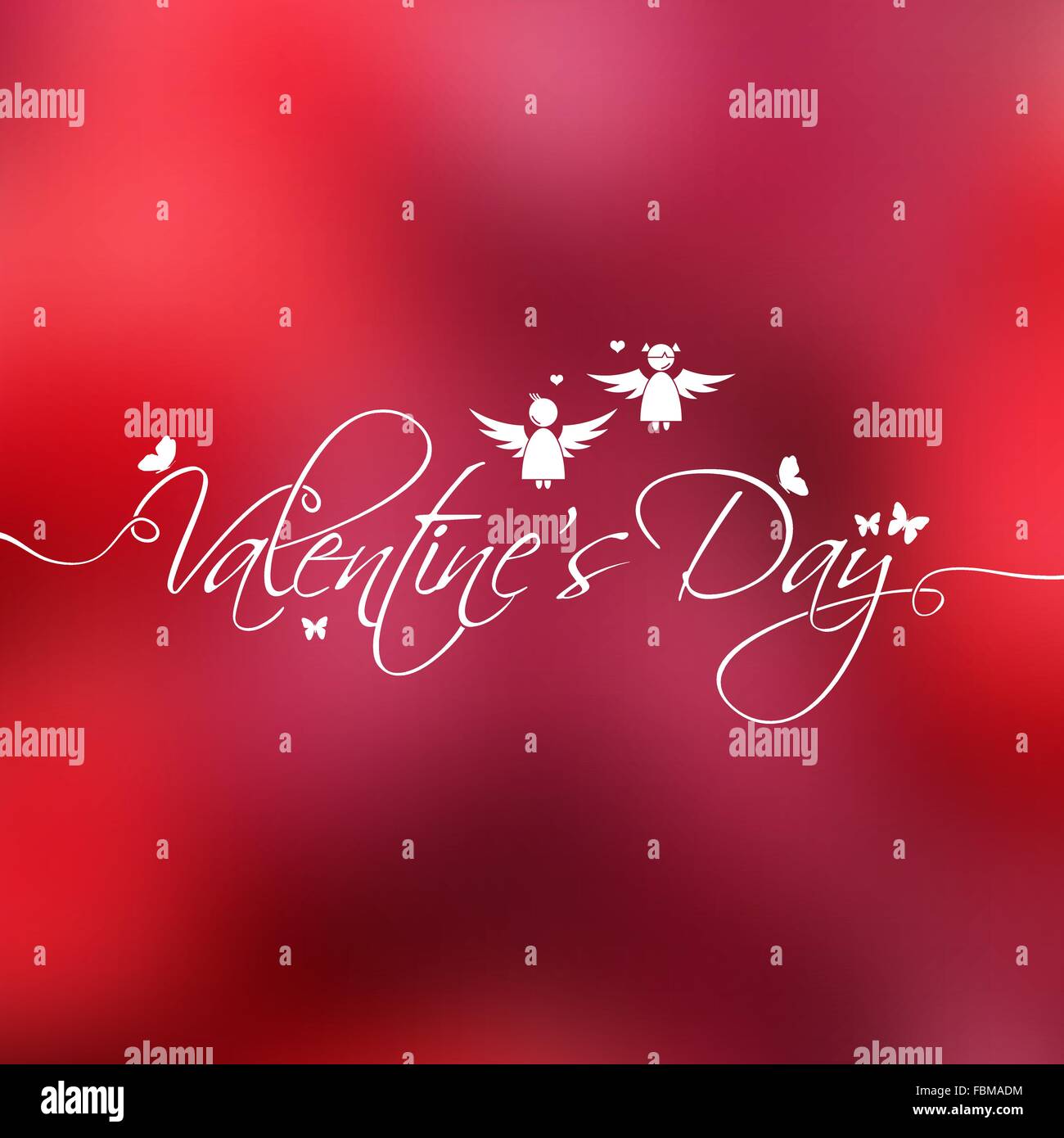 Valentine's Day part le lettrage sur fond flou pour votre conception Illustration de Vecteur