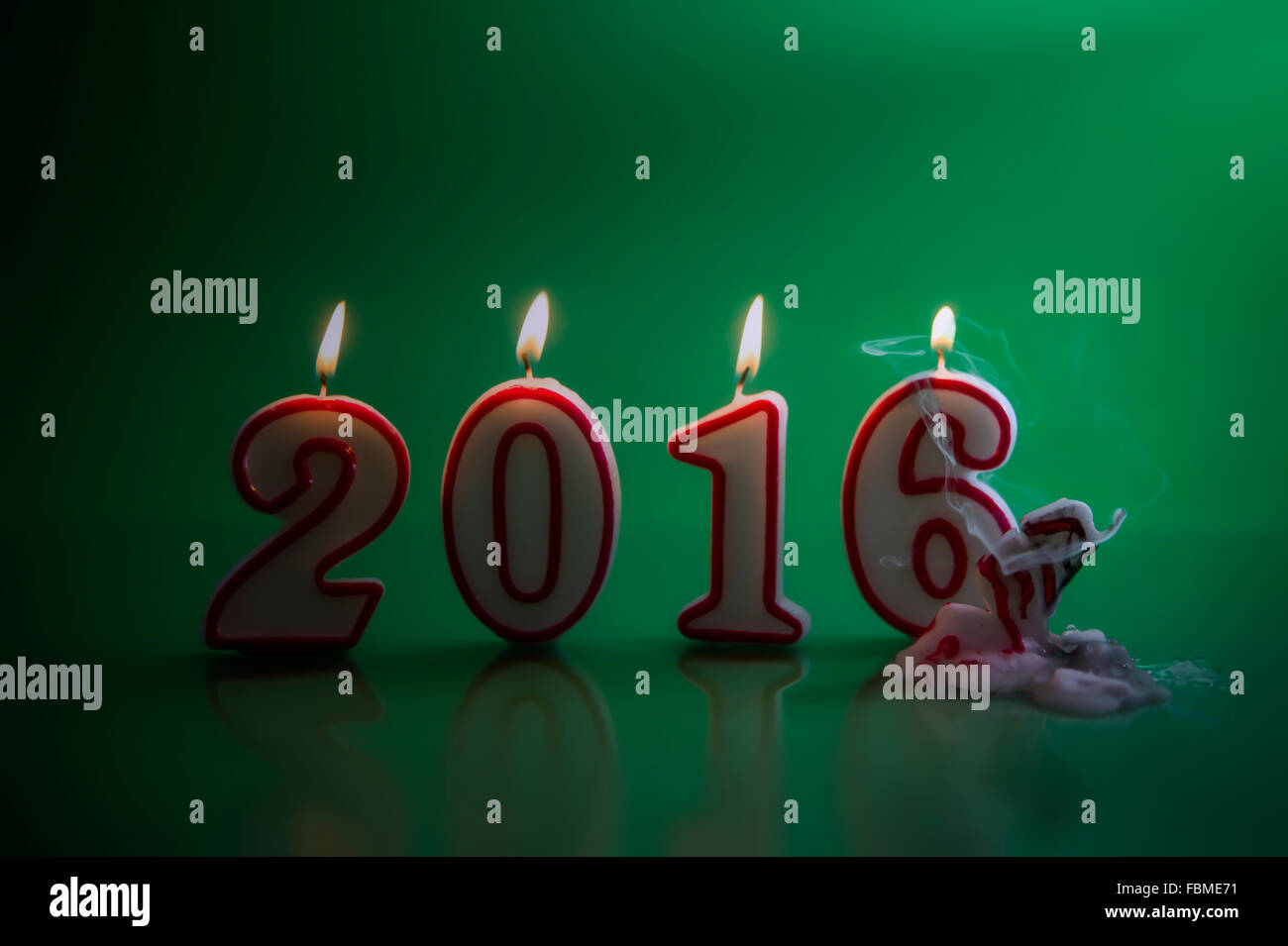 2016 Nombre de bougies allumées Banque D'Images