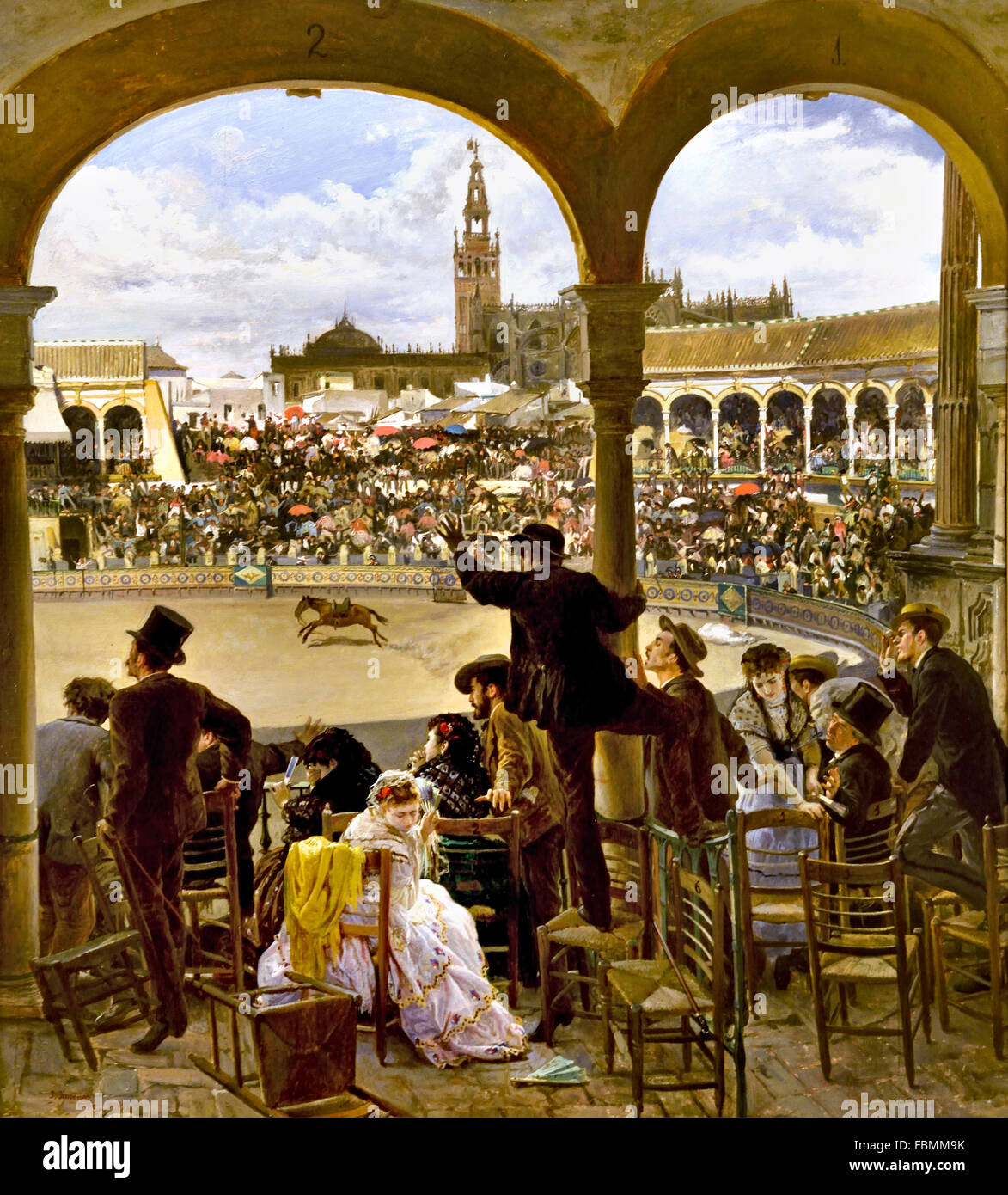 Un passage dans les arènes 1870 José Jiménez Aranda Espagnol Espagne Andalousie Banque D'Images