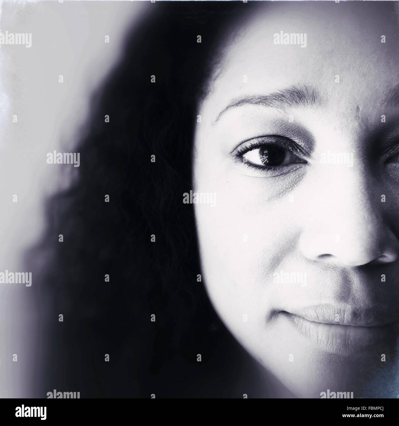 Extreme Close Up Portrait of Woman Banque D'Images