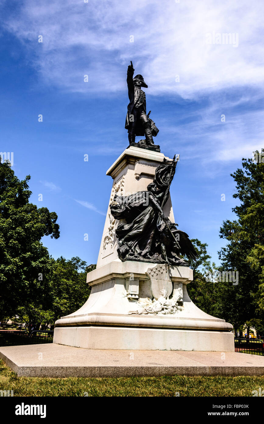 Le Major-général comte Jean de Rochambeau, Lafayette Memorial Park, Pennsylvania Avenue NW, Washington, DC Banque D'Images