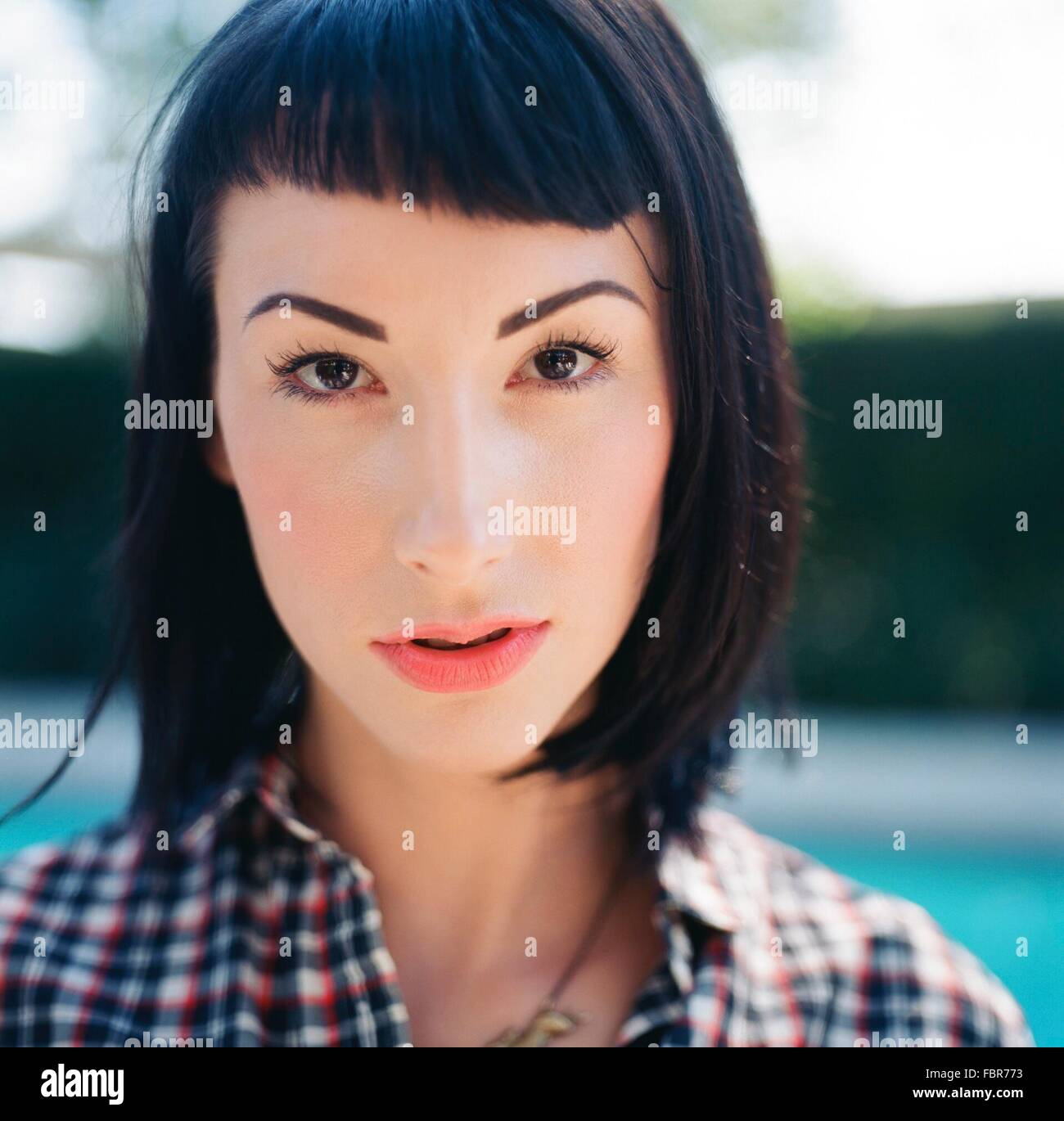 Extreme Close Up Portrait Of A young woman Banque D'Images