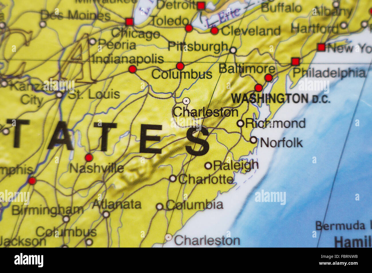 Photo D Une Carte Des Etats Unis D Amerique Et La Capitale Washington Photo Stock Alamy