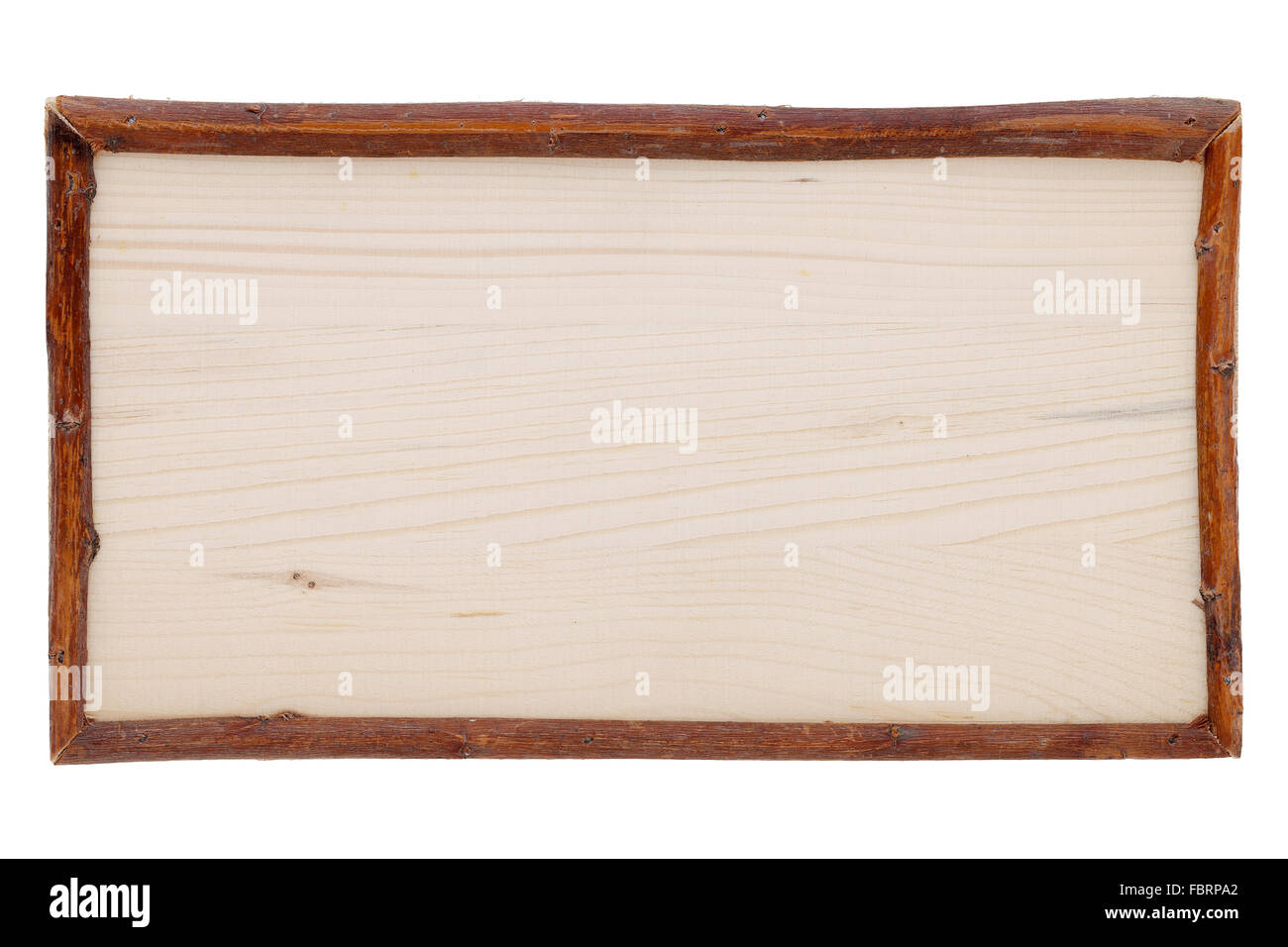 Bannière de la planche en bois isolé sur fond blanc Banque D'Images
