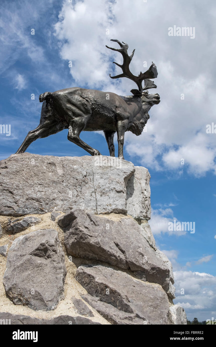 Statue de caribou, Newfoundland Regiment, Mémorial de Beaumont-Hamel. Banque D'Images