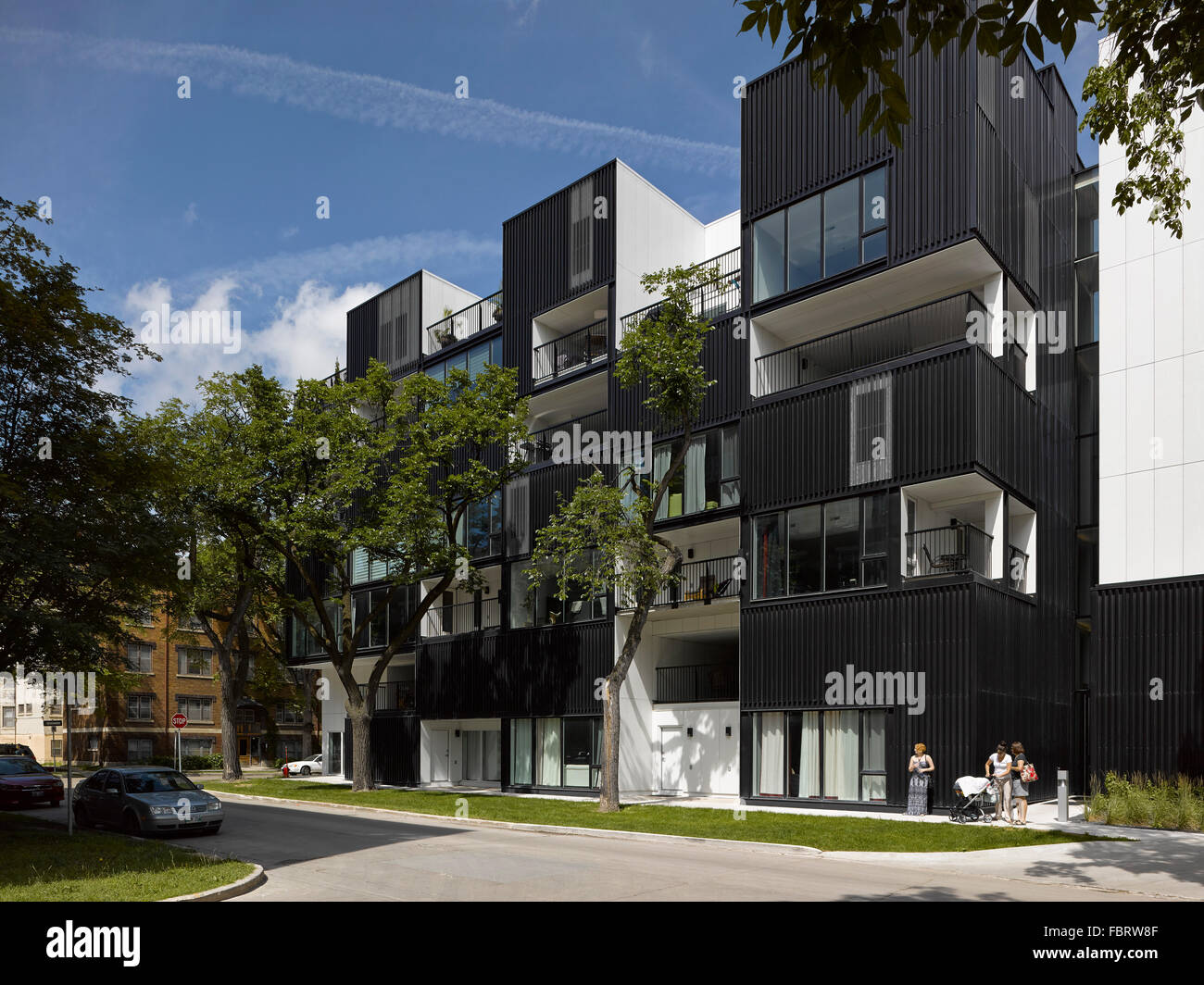 L'altitude du sud. Oz Condominiums, Winnipeg, Canada. Architecte : 5468796 L'Architecture, 2015. Banque D'Images