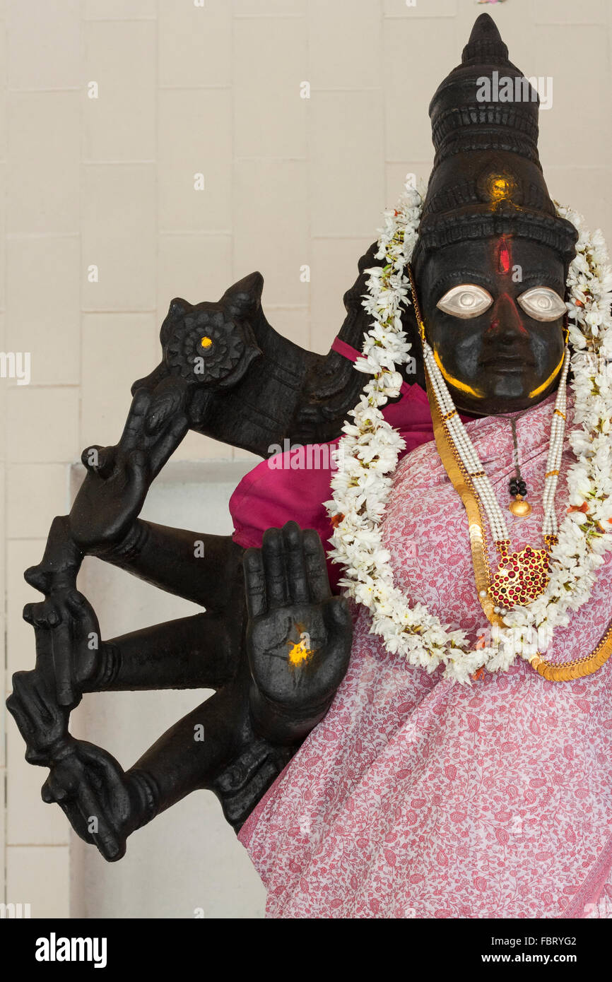 Une statue de la déesse Kali - Sud de l'Inde. Banque D'Images