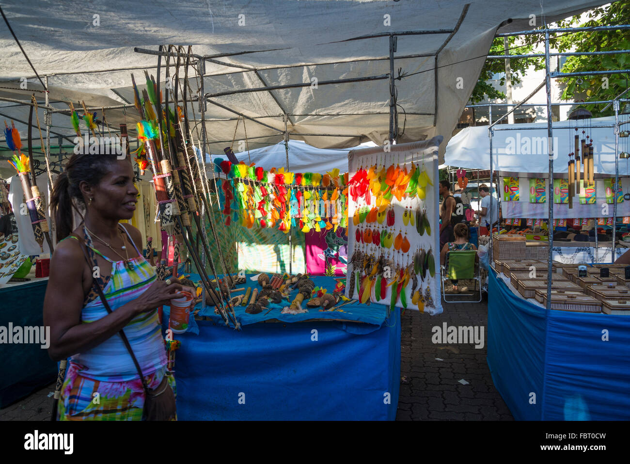 Marché Hippie d'Ipanema, Rio de Janeiro, Brésil Banque D'Images