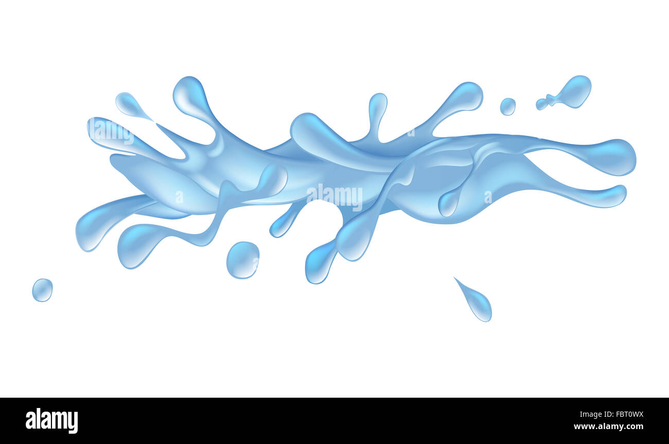 Une illustration d'un dessin animé les éclaboussures d'eau Banque D'Images